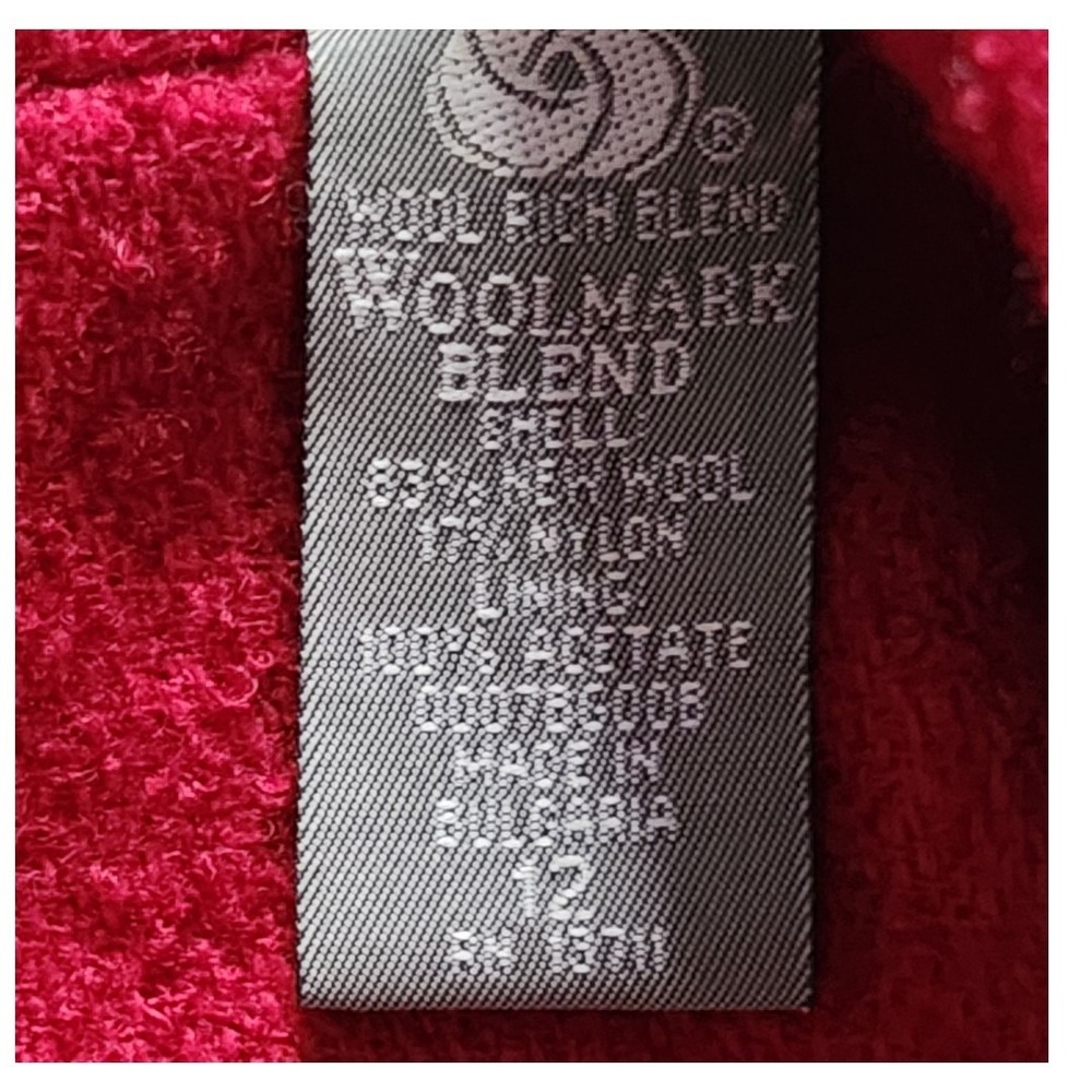 Wool Blend Blazer Kate‎ Hill Size 12 Red Career Classic Vintage Style Pockets - Picture 3 of 10
